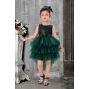 girls up and down frock-GREEN