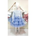 Girls knee length party frock-blue