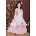 Girls Multi layer floor length Gown-o.pink