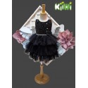Girls knee length party frock-black