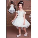 Girls knee length party frock-white