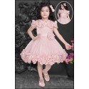 Girls knee length party frock - PINK