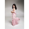 Girls long embroidery top with gharara- pink