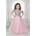 GIRLS OFF SHOULDER PARTY GOWN - PINK