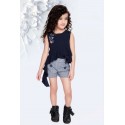 Girls stylish top with shorts- Navy
