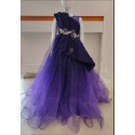 Girls Multi layer floor length Gown-purple