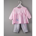 Girls baby pink peplum top and legging set