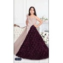 GIRLS MULTI LAYER PARTY WEAR GOWN-Onion pink