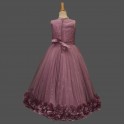 GIRLS MULTI LAYER PARTY WEAR GOWN - ONION PINK