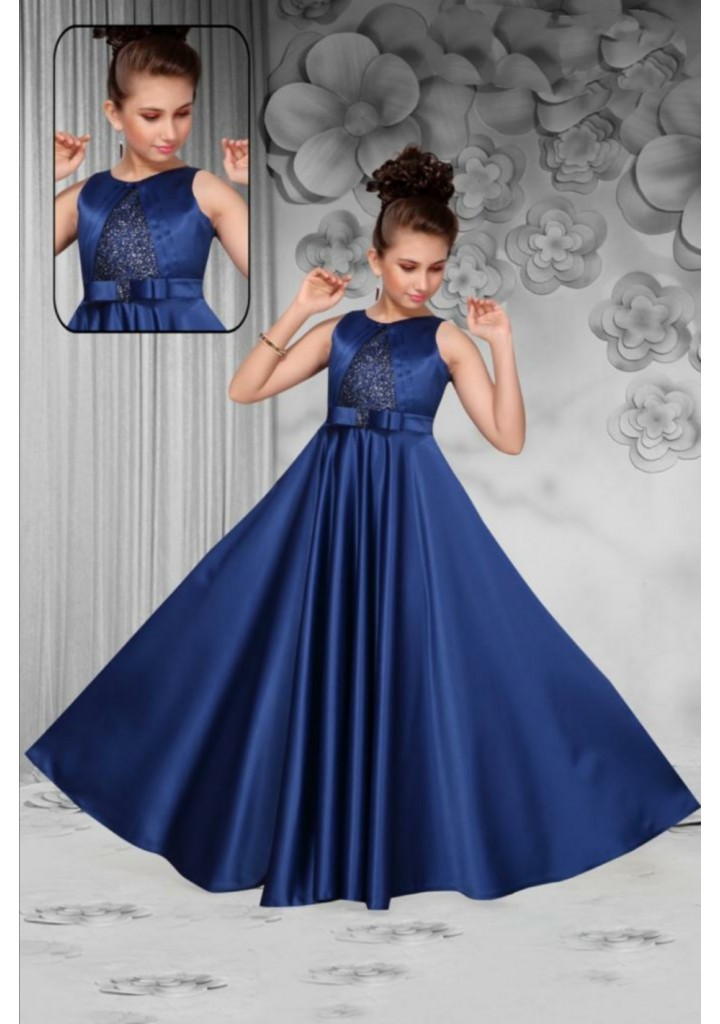 Girls western gown - Blue