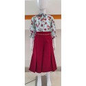 Girls floral top an palazzo set-MAROON