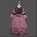 Girls Multi layer floor length Gown-onion