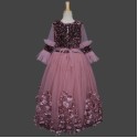 Girls Multi layer floor length Gown-onion
