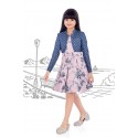 Girls partywear knee length dress with jacket