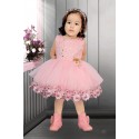  Girls knee length party frock - pink
