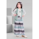Girls indo western  dress with pleated palazo pants and short shrug