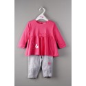 Girls pink peplum top and legging set