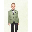 boys pista green 3 piece suit with waistcoat pant set