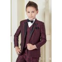 Maroon & Black checks 4 piece coat suit for boys