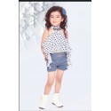 Girls stylish top with shorts - blue