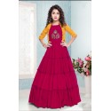 Girls western gown with jecket- maroon